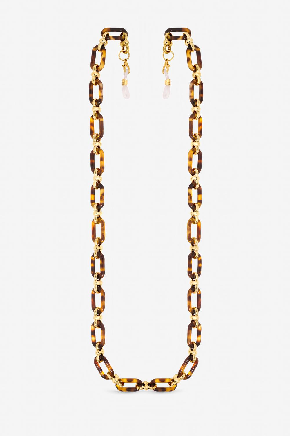 Mood Gold Plated And Resin Sunglasses Chain In Brown