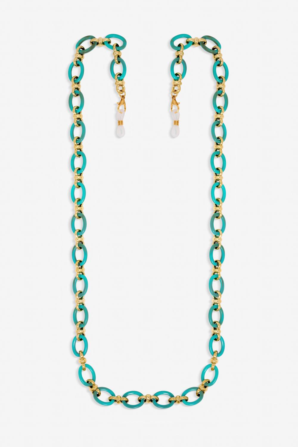 Mood Gold Plated And Mint Green Resin Sunglasses Chain