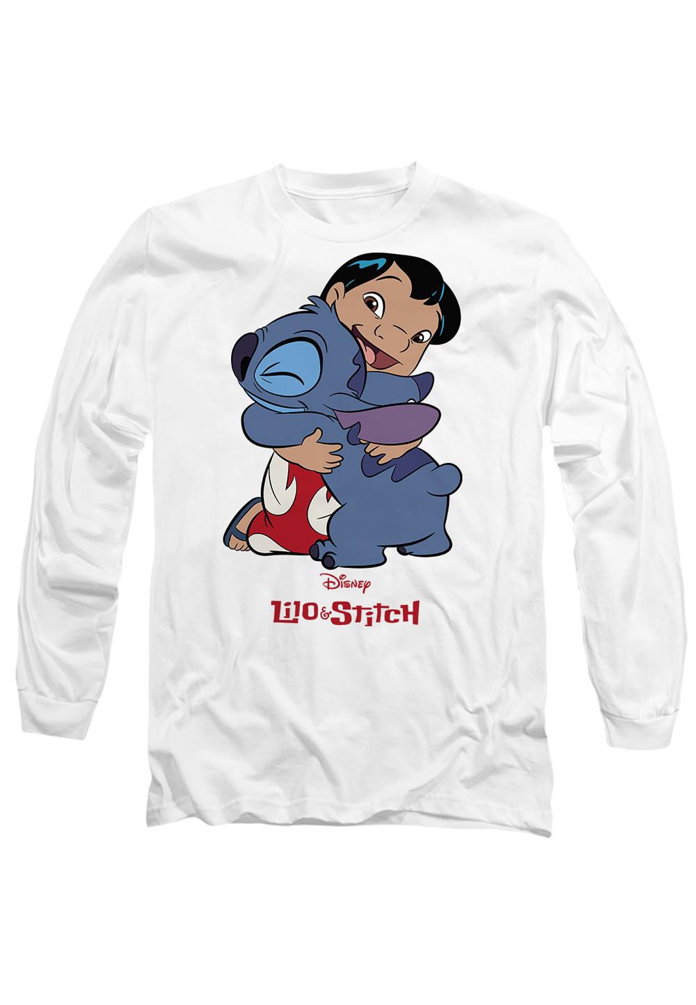Disney Lilo Stitch S Hug Long Sleeve Shirt, White