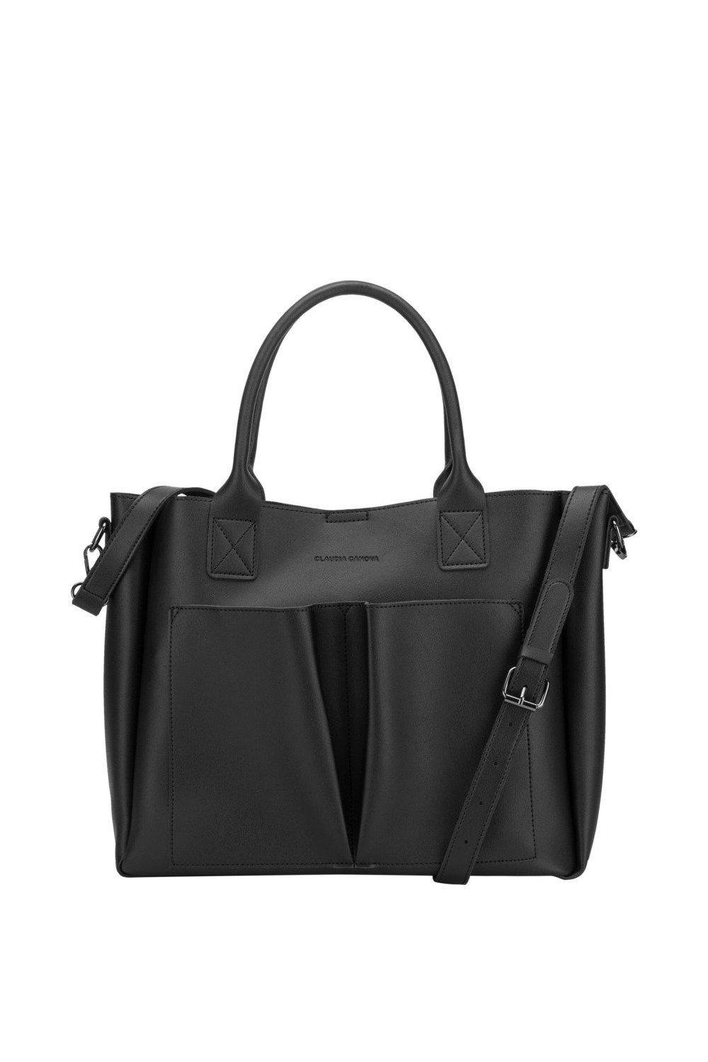 Claudia Canova Megan Xl Front Pocketed Tote Bag In Black