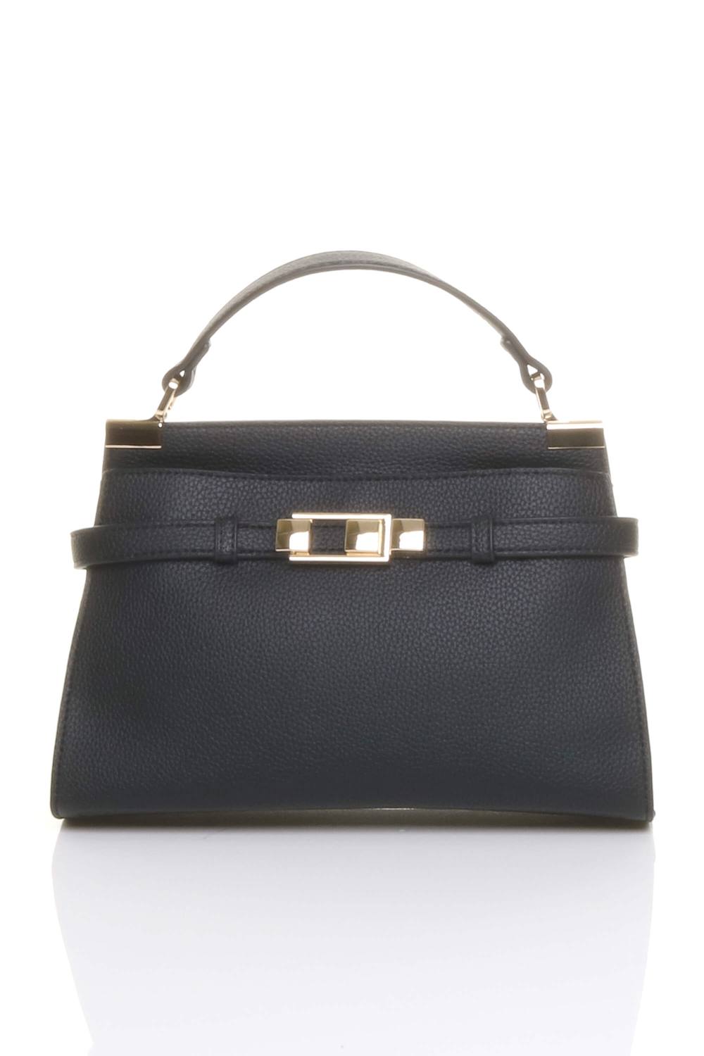 Ajvani Satchel Top Handle Mini Tote Grab Bag In Black