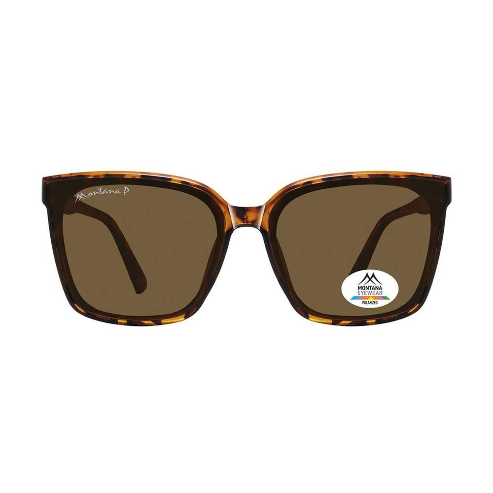 montana Women's Square Tortoise Brown Polarized MP Sunglasses