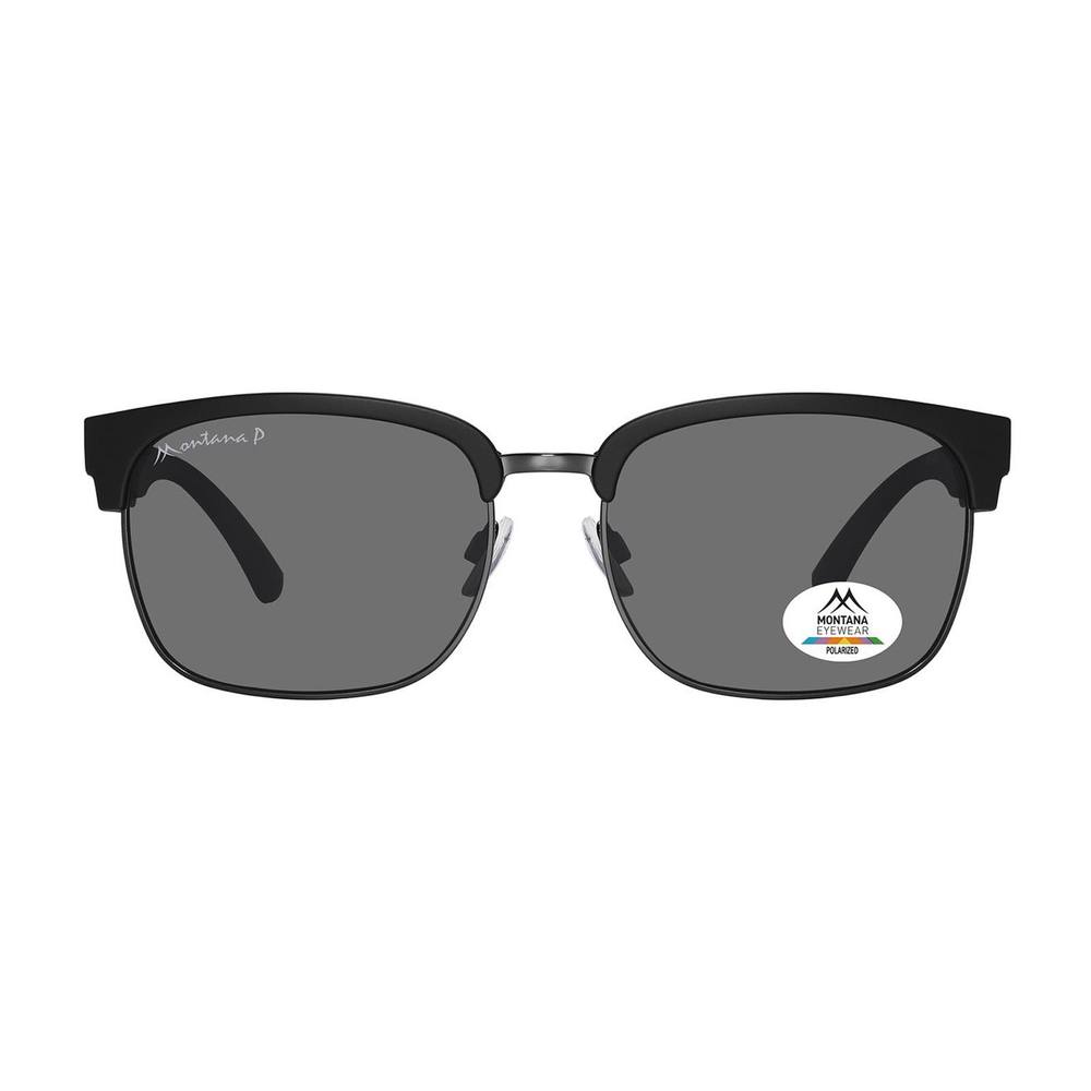 montana Unisex Round Matte Black Gunmetal Grey Polarized MP Sunglasses