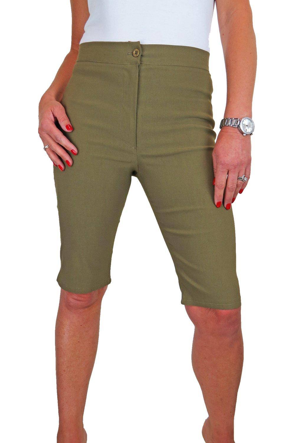 Paulo Due Everyday Stretch Knee Length Shorts In Khaki