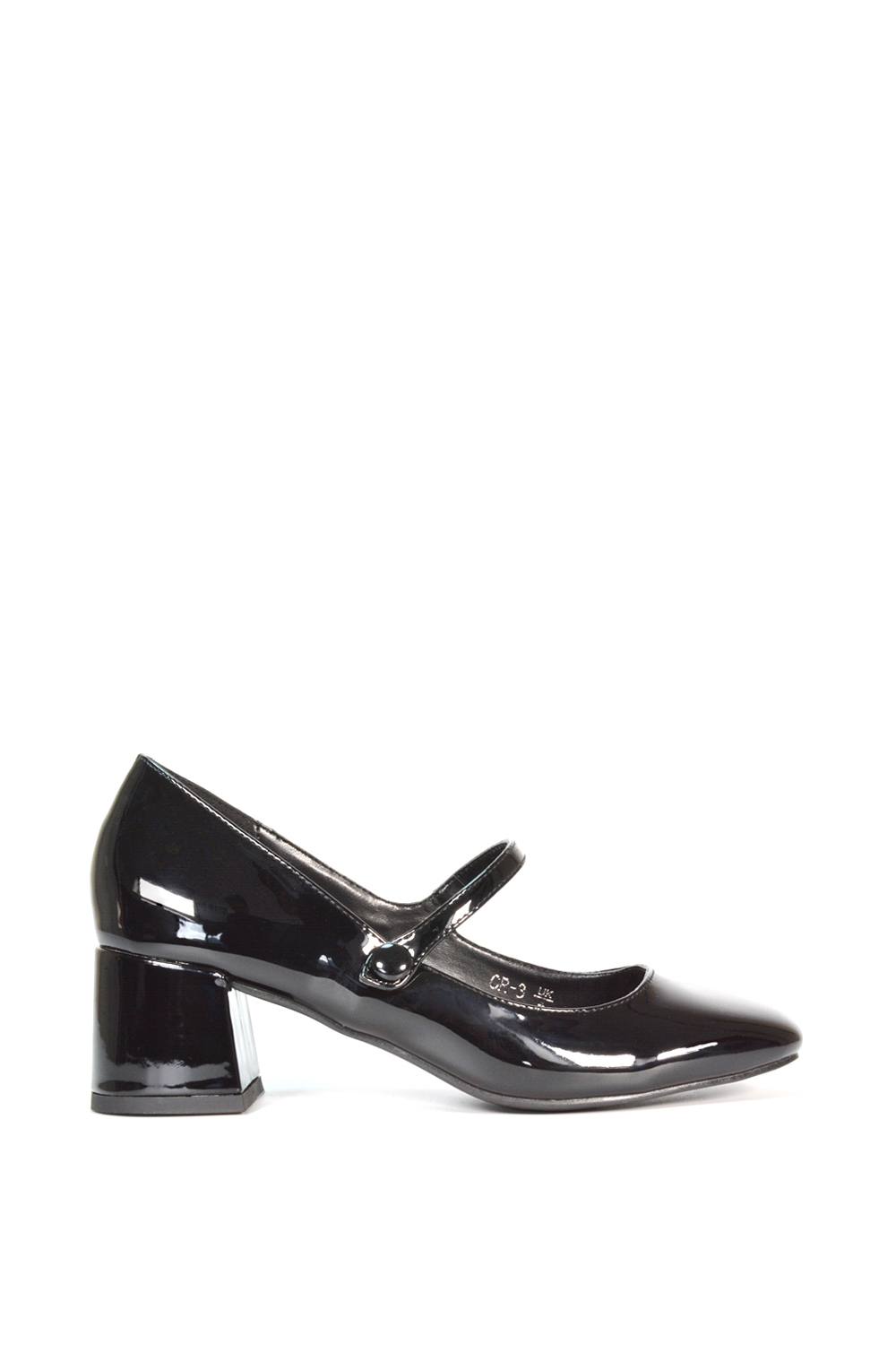 Xy London 'leneka' Mary Jane Low Block Heel Court Shoes In True Black
