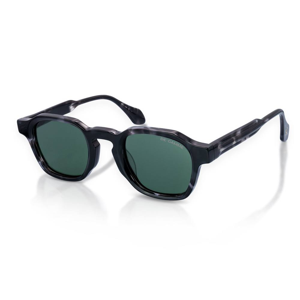 Infinity Leather De-Gamme Geometric Frame Square Polarized Sunglasses - Saint Marlo In Black