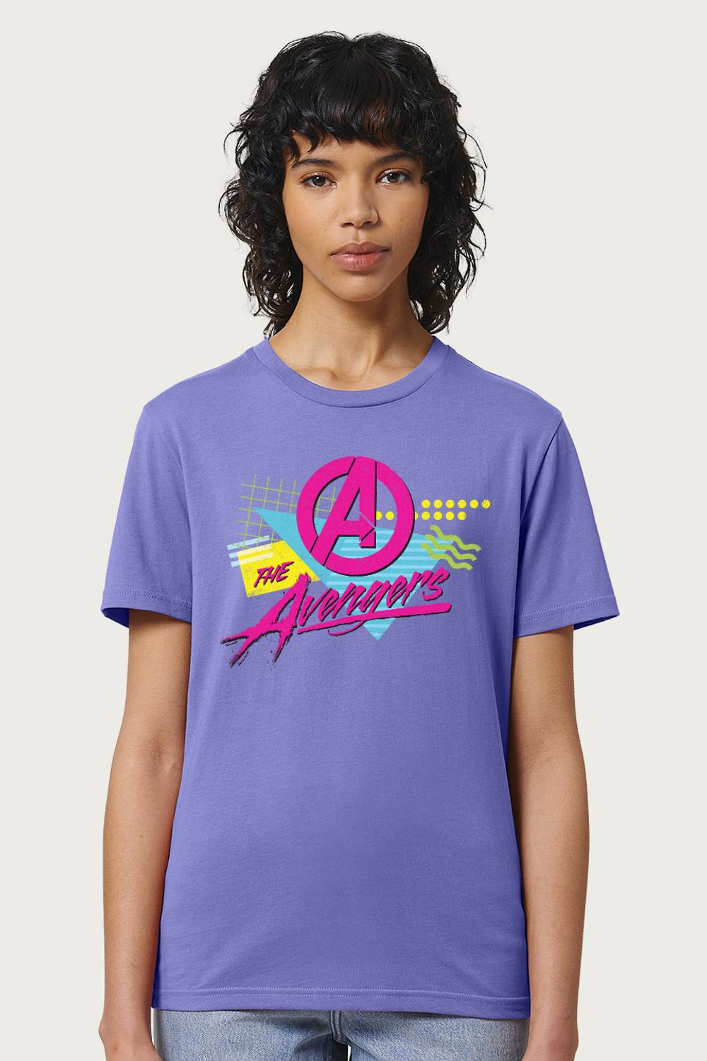 Marvel The Avengers Retro Distressed S Style Relaxed Fit Shirt In Violet