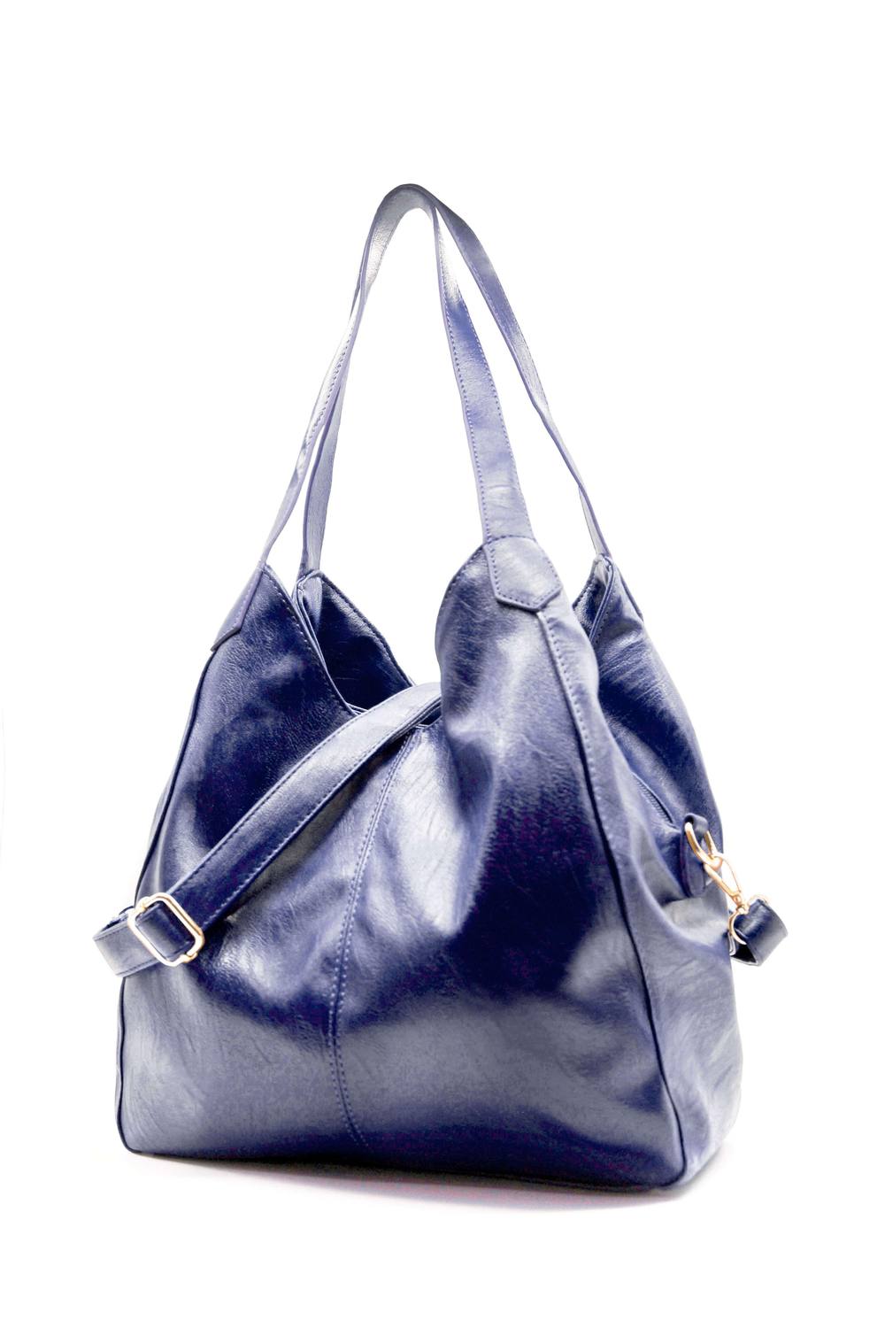 Kitise Large Slouch Triple Compartments Shoulder Bag In Navy