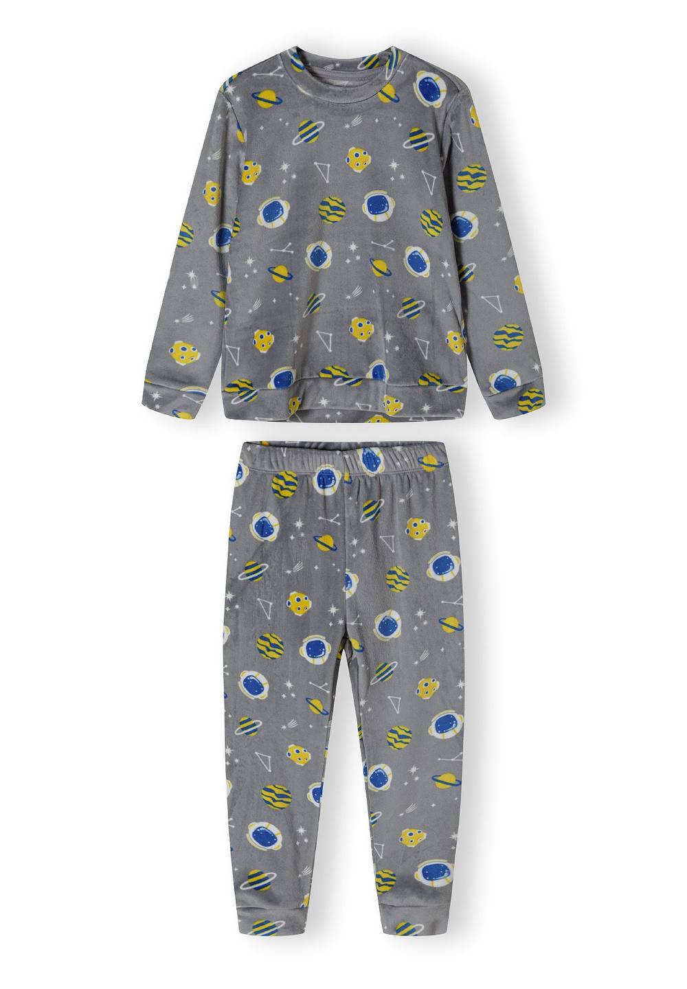 Minoti Long Sleeve Velour Pyjamas In Grey