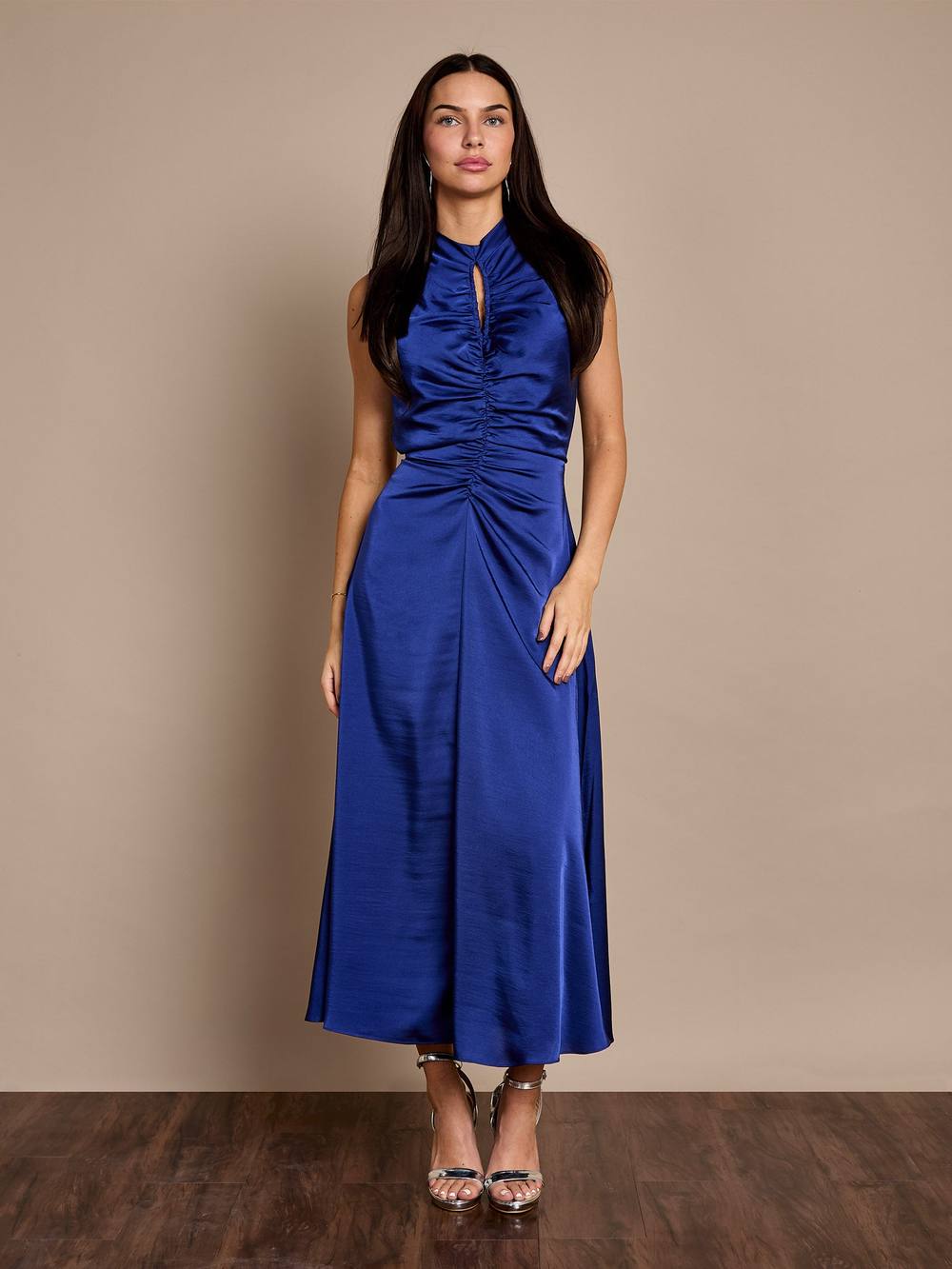 Gwd By George W. Davies Gwd Verity Satin Cobalt Maxi Dress