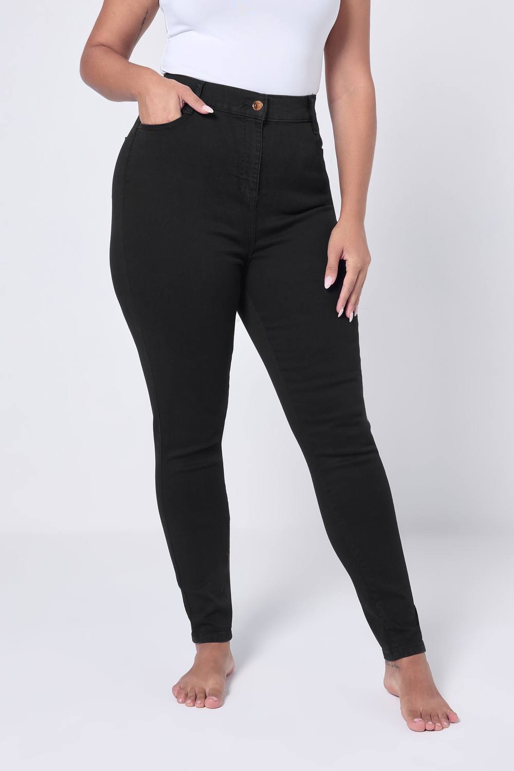 Yours Stretch Skinny Ava Jeans In Black