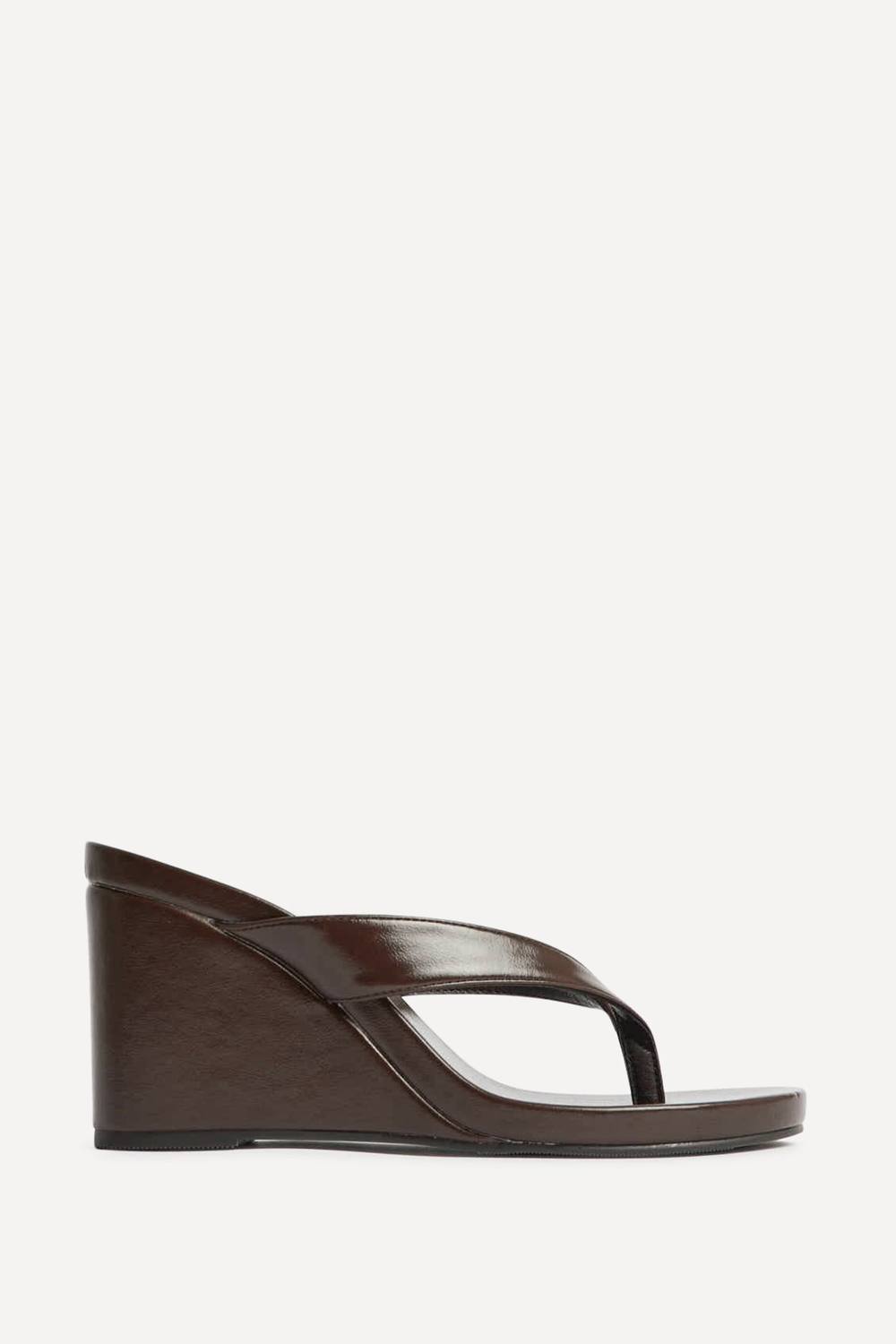 Linzi Joia Brown Wedge Mules