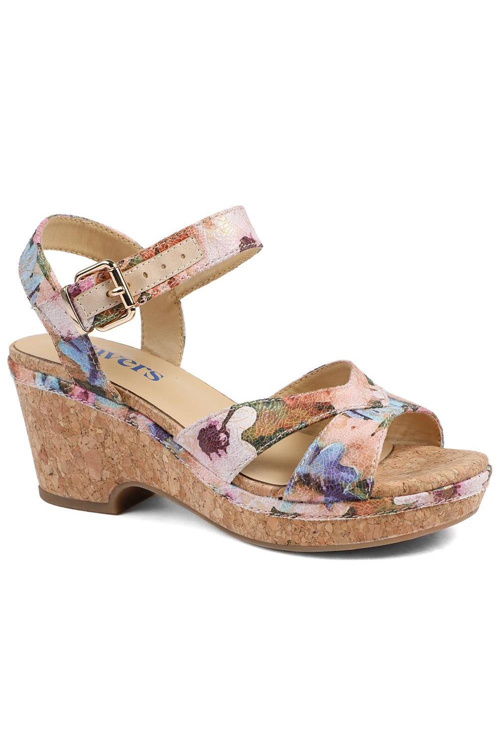 Pavers Patterned Cork Wedge Platform Sandals