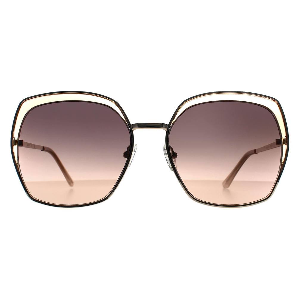 Guess Women's Butterfly Gold Beige Brown Gradient GF Sunglasses