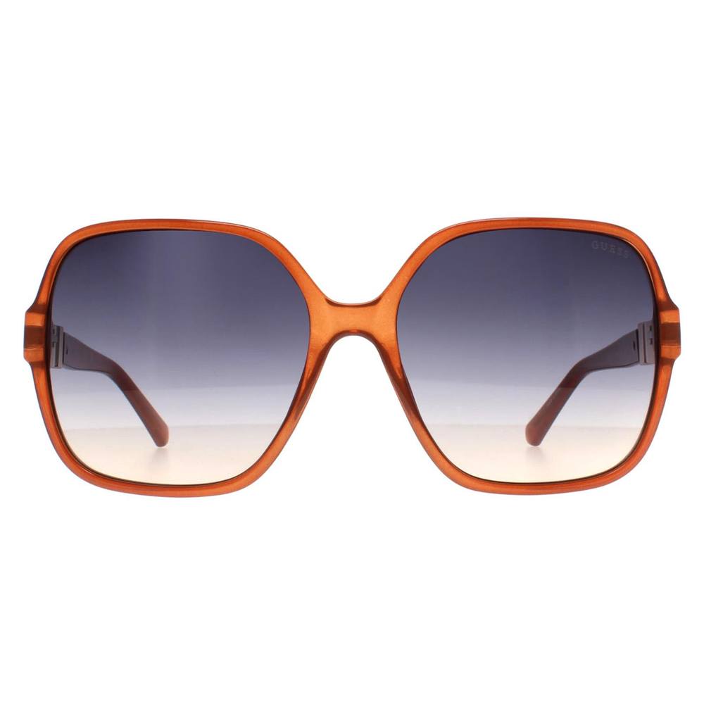 Guess Women's Square Light Brown Blue Gradient GF Sunglasses