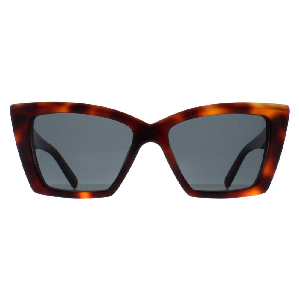 Saint Laurent Women's Cat Eye Havana Black SL Sunglasses in Brown
