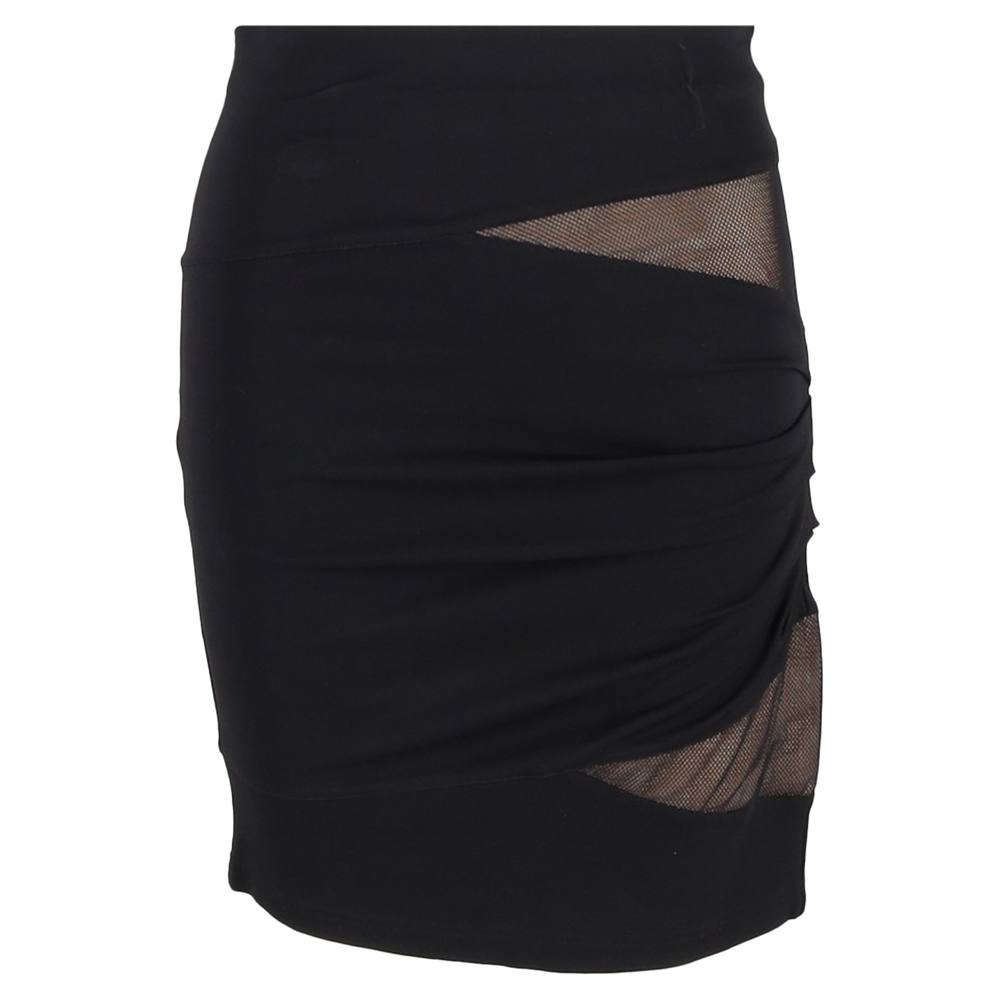 Alexander Wang Women's Preloved Mesh Accent Mini Skirt in Black Rayon
