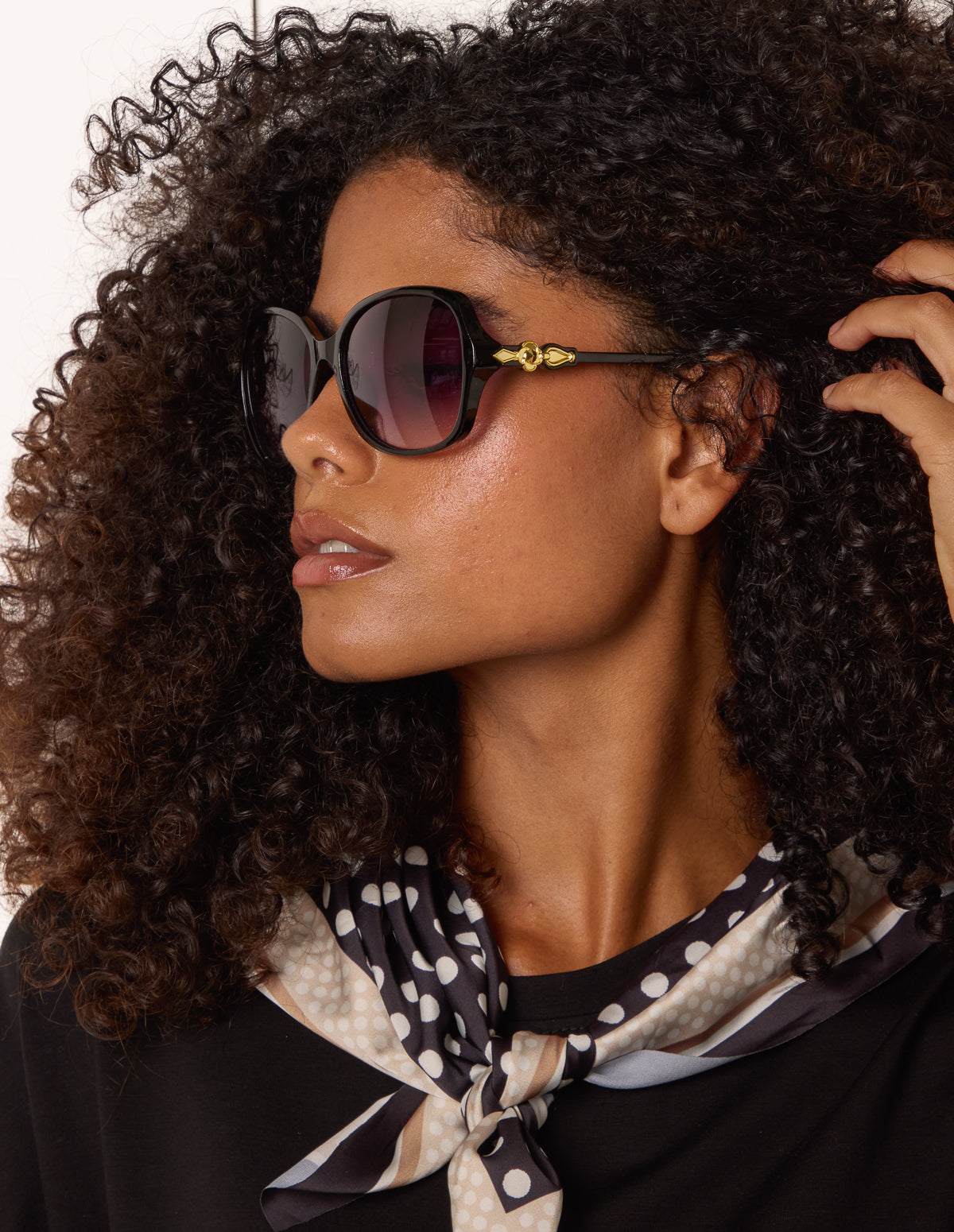 Black Round Frame Sunglasses - ONE BLACK