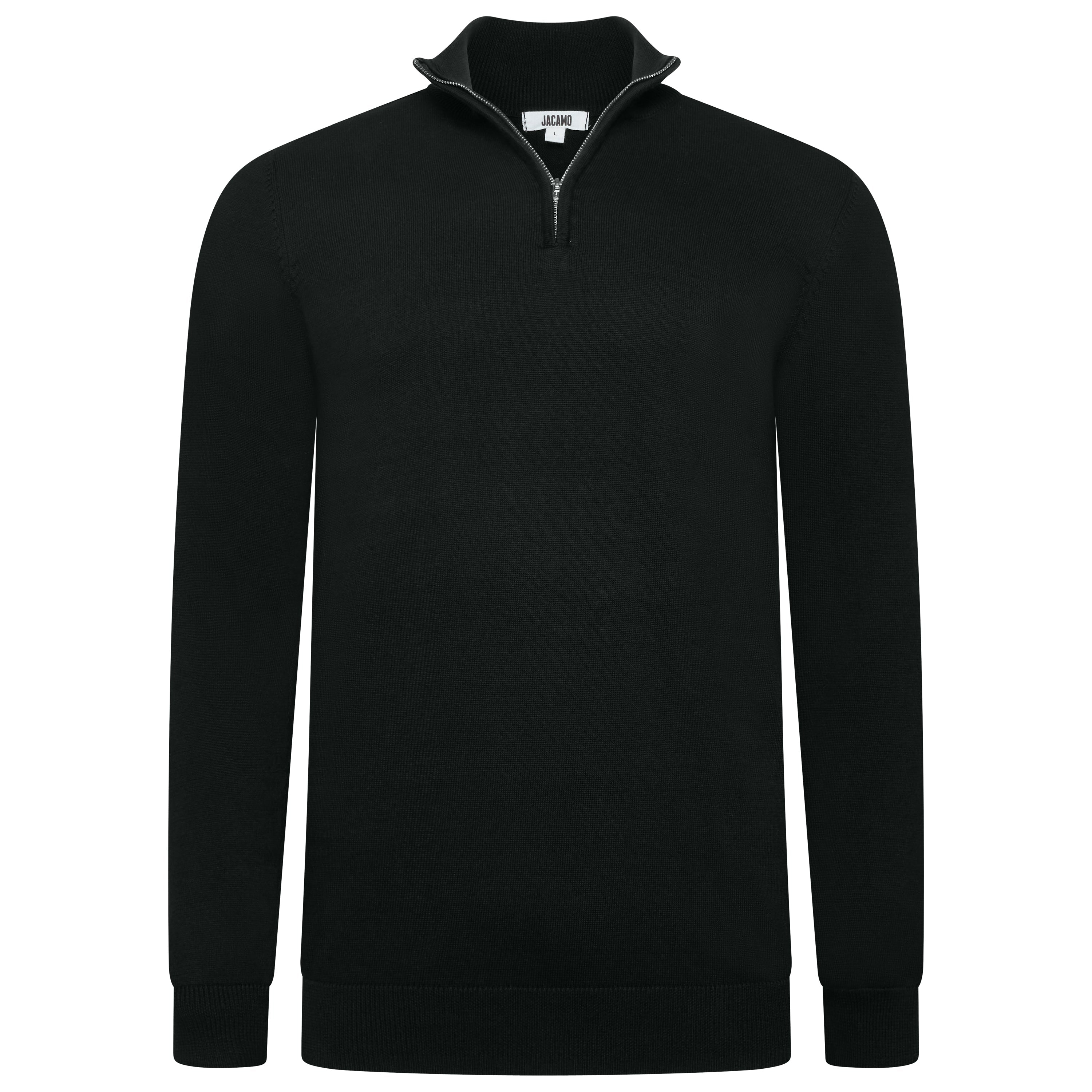 Jacamo Quarter Zip Jumper - Black