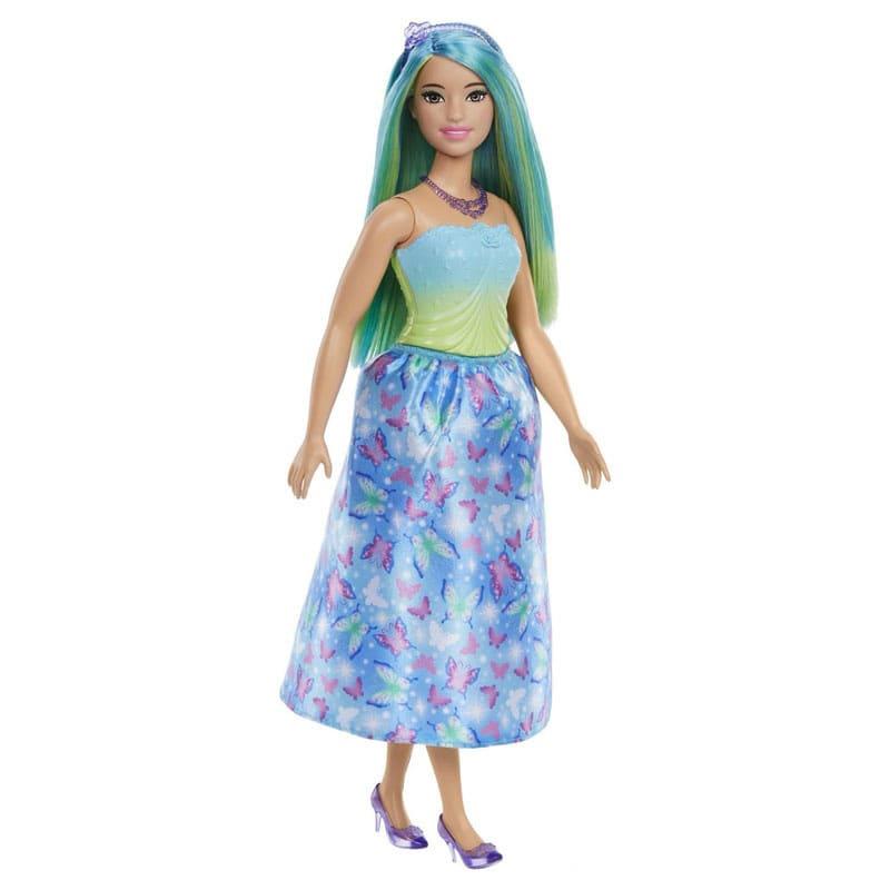 Barbie Royal Doll With Green-Highlighted Hair, Butterfly-Print Skirt And Accessories