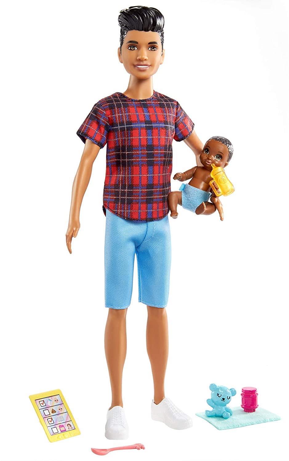Barbie Skipper Blue Shorts Babysitter with Baby Doll
