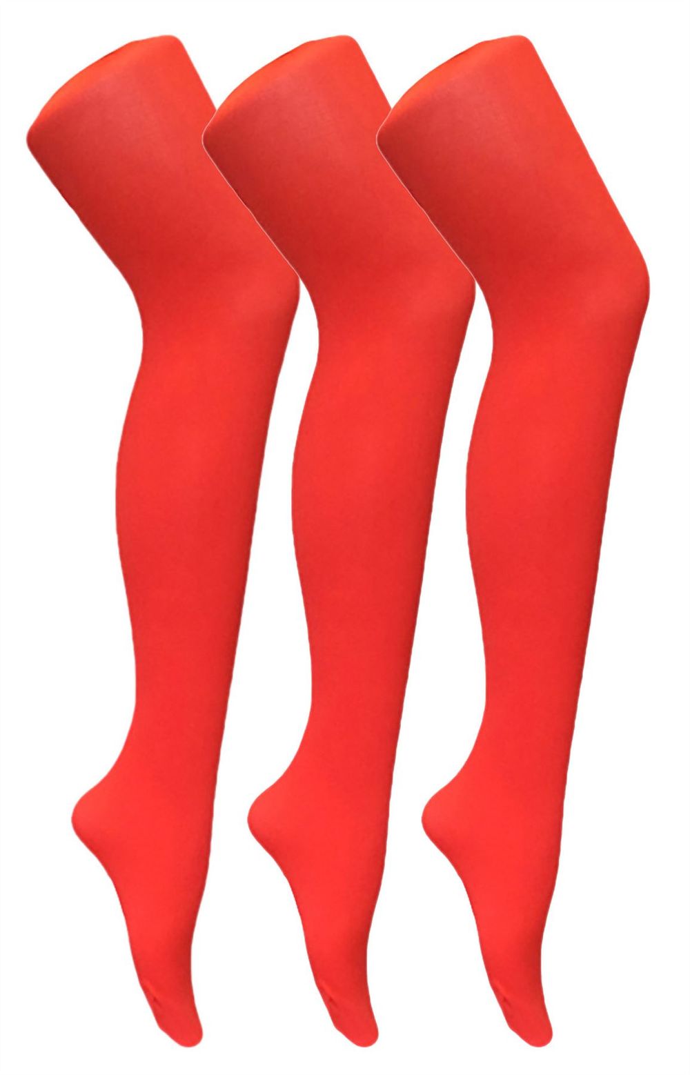 Sock Snob - Pack Denier Plain Coloured Tights - M Fire Red