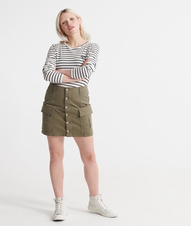 Superdry & Co Women's Alchemy Cargo Mini Skirt Green Capulet Olive - Size: