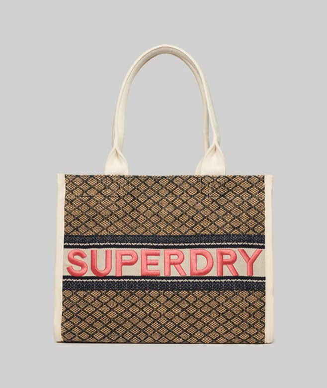 Superdry & Co Ladies Fully lined Embroidered Luxe Tote Bag, Navy Blue