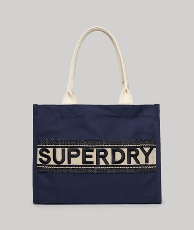 Superdry & Co Ladies Fully lined Embroidered Luxe Tote Bag, Navy Blue