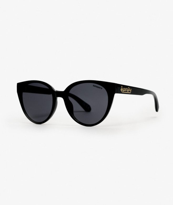 Superdry & Co Women's Cat Eye Sunglasses Black Black Smoke Lens - Size: SIZE
