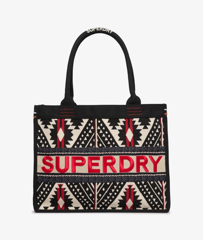 Superdry & Co Women's Luxe Embroidered Tote Bag Blackred Black Multi - Size: xx
