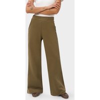 Sweaty Betty Brushed Wide Leg Trousers, Green, Women's