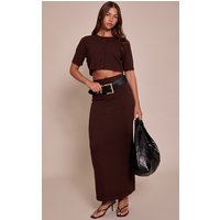 Chocolate Fine Knit Maxi Skirt