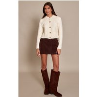 Dark Chocolate Suede Pocket Detail Mini Skirt
