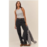 Grey High Waist Boyfriend Jeans