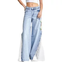 High Waisted Fluid Wide Leg Palazzo Jeans Women It's Basic
