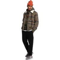Quilted plaid aviator jacket with ribbed details Revolution