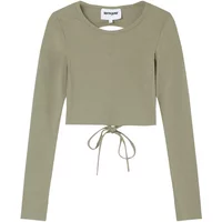 Long sleeve open back women's crop top Sixth June
