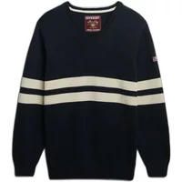 Striped oversized V-neck jumper for women Superdry