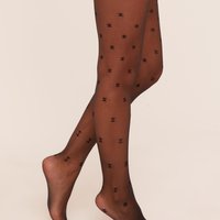 Small Logo Detail Tights In Black, Women's Size One Size