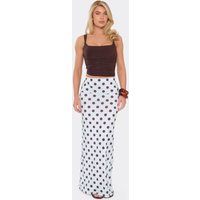 Mid Rise Maxi Skirt In Blue Polka Dot, Women's Size
