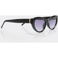Side Logo Cat Eye Shaped Thin Framed Sunglasses In Black, Women's Size