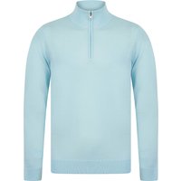 Jumpers Redwood Half Zip Neck Cashmilon Knit Jumper in Ice Water - Kensington Eastside
