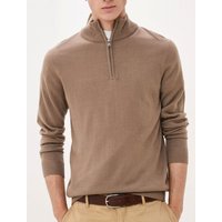 Jumpers Redwood Half Zip Neck Cashmilon Knit Jumper in Taupe - Kensington Eastside