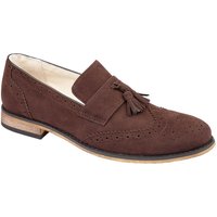 Shoes Seville Suede Brogue Loafers with Tassel Detail in Dark Brown