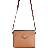 Bella Stripe Strap Crossbody Bag in Tan