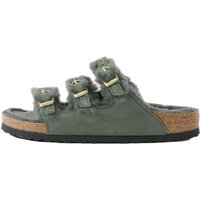 Birkenstock Womens Florida Shearling Sandals - Thyme .