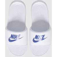 Nike Victori One Sandals in White & Blue