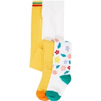 Frugi Bumble Bee & Floral Norah Tights - Pack of