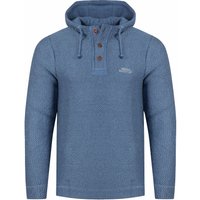 Weird Fish Bakersfield Button Neck Macaroni Hoodie Mid Blue Size
